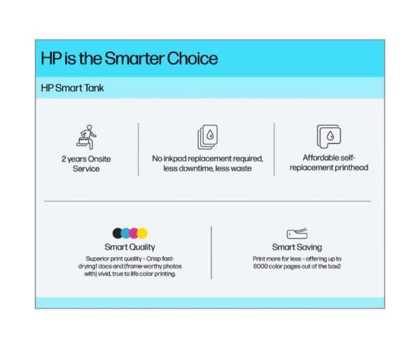 HP Smart Tank 520 All-in-One Printer – Print, Scan & Copy