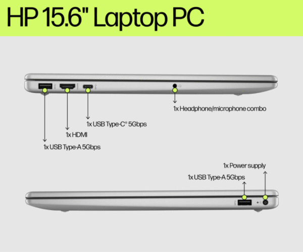 HP 15-FD0027 Laptop – Intel Core™ i3-N305 | 8GB RAM | 256GB SSD | 15.6" Display